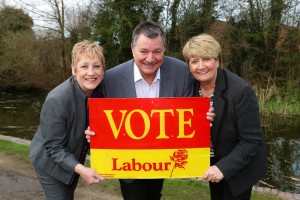 L- R Councillor Rita Potter - Phil Bateman MP and  Mary Bateman MP, Labour. Picture by Shaun Fellows / Shine Pix